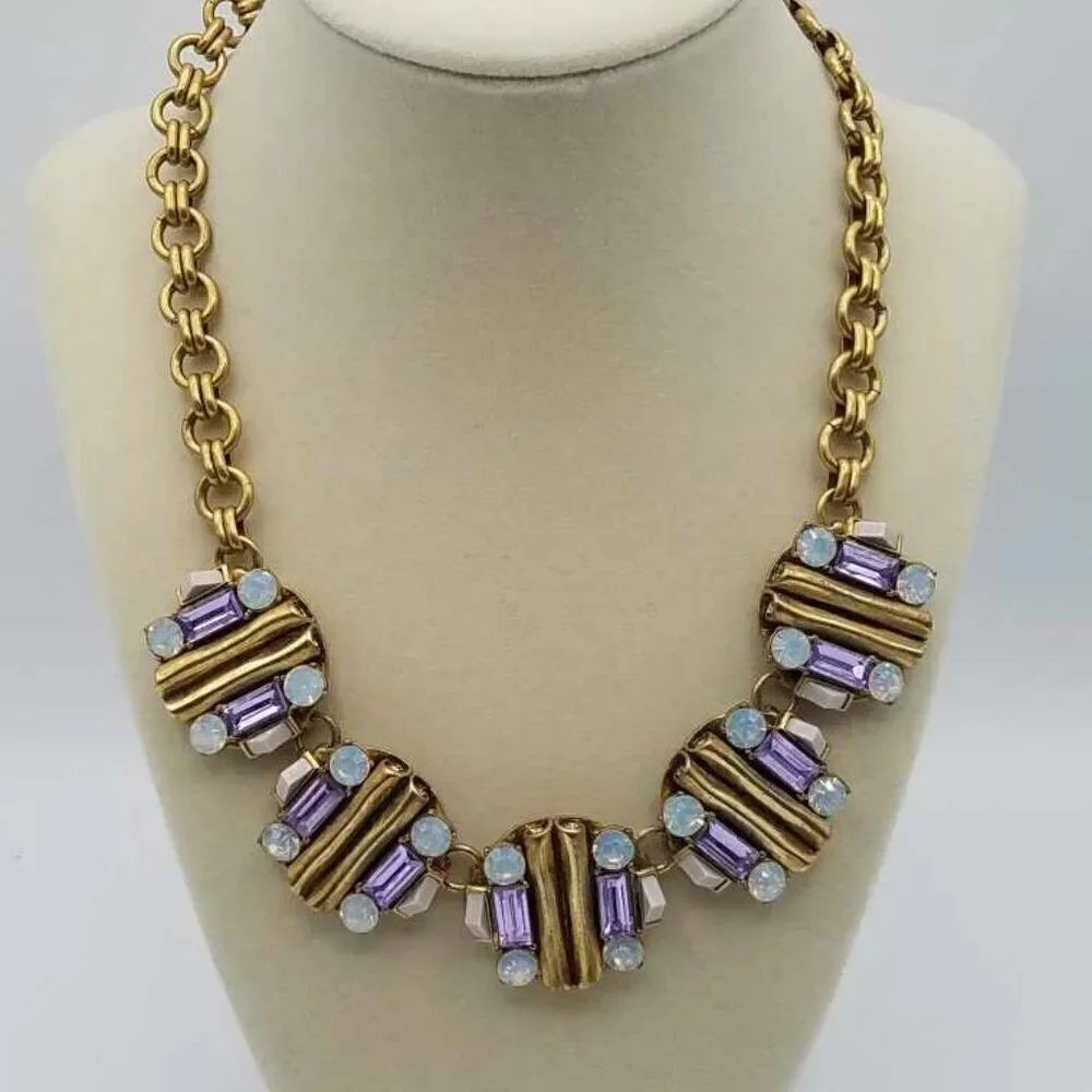 Stunning J Crew Deco Look Statement Necklace